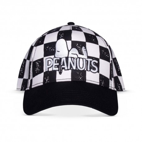 Gorra de béisbol Peanuts con diseño checkerboard y logo de Snoopy