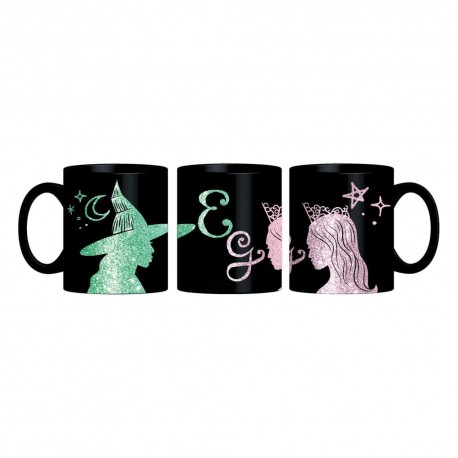Taza cerámica negra con diseños brillantes de Wicked