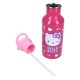 Garrafa rosa Hello Kitty 500 ml com canudo