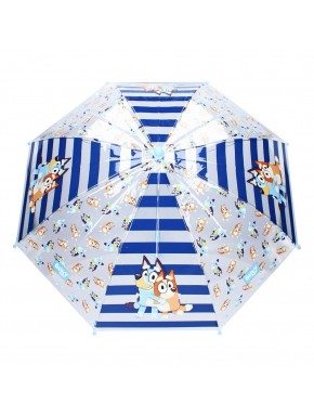 Paraguas de niños Bluey y Bingo con rayas azules