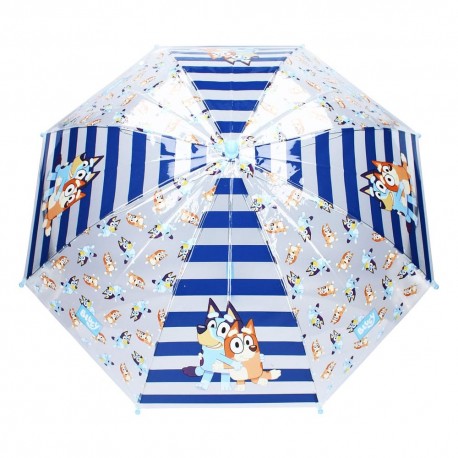 Paraguas de niños Bluey y Bingo con rayas azules