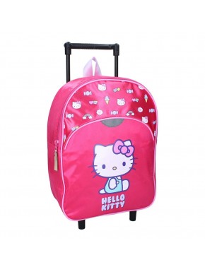 Mochila Trolley rosa de Hello Kitty con diseño de arcoíris