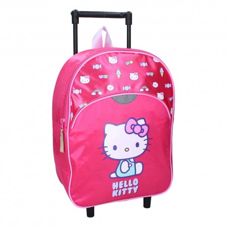 Mochila Trolley rosa de Hello Kitty con diseño de arcoíris