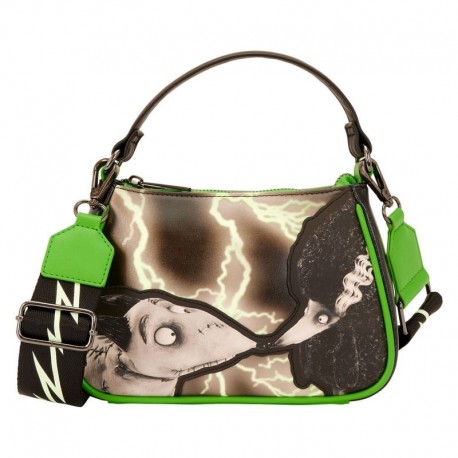 Sac bandoulière Disney Frankenweenie avec design de personnages et bord vert