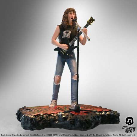 Estatua de Chuck Schuldiner Rock Iconz tocando guitarra