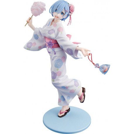 Figura de Rem en yukata de Re:ZERO con dulce y pez en bolsa
