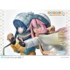 Estatua de Nadeshiko Kagamihara y Rin Shima en motocicleta