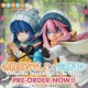 Estatua de Nadeshiko Kagamihara y Rin Shima en motocicleta