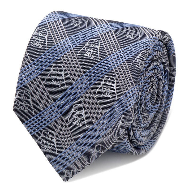 Corbatas de Star Wars para hombre Corbata de seda a cuadros azul Darth Vadar 