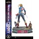 Estatua de Cammy de Street Fighter, detalle de base con LED.