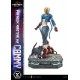Estatua de Cammy de Street Fighter, detalle de base con LED.