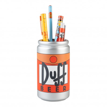 Set de escritura con lápices y portalápices de lata Duff de The Simpsons