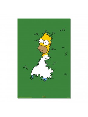 Póster de The Simpsons con Homer en arbusto
