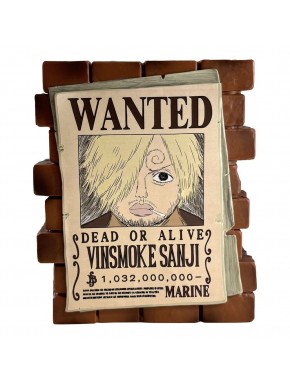 One Piece hucha Sanji Wanted de PVC