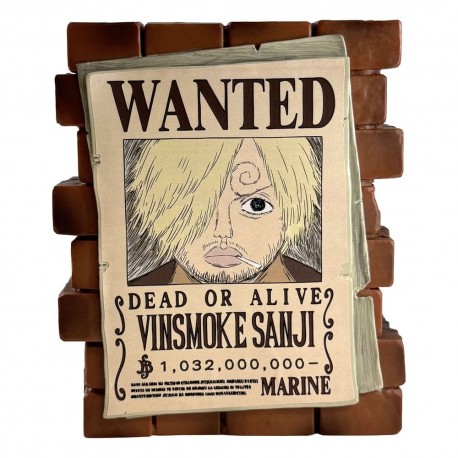 One Piece hucha Sanji Wanted de PVC