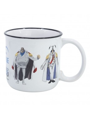 Taza One Piece Marineford de cerámica con personajes