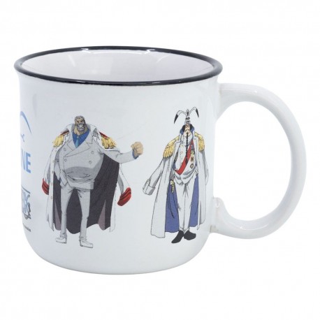 Taza One Piece Marineford de cerámica con personajes