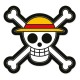 Almofada de One Piece Jolly Roger com caveira e ossos cruzados