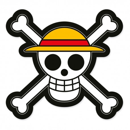 Almofada de One Piece Jolly Roger com caveira e ossos cruzados