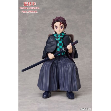 Estatua de Tanjiro Kamado 15 cm sentado con katana