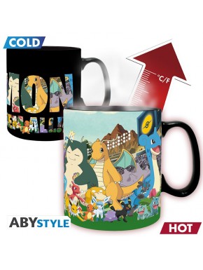 Taza Pokémon que cambia con el calor mostrando diferentes diseños