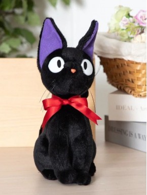 Peluche Jiji de Majo no Takkyubin de 32 cm con lazo rojo