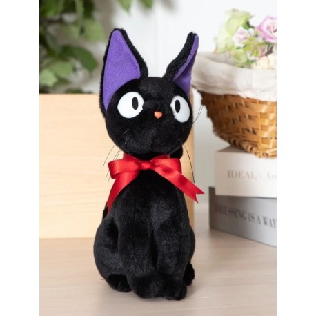 Peluche Jiji de Majo no Takkyubin de 32 cm com laço vermelho