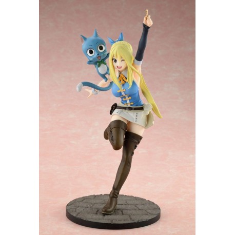 Estatua de Lucy Heartfilia con Happy de Fairy Tail, 23 cm