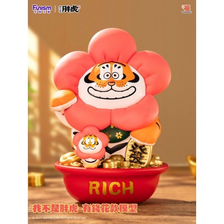 Statue d'Alexander the Tiger avec design floral, 20 cm.