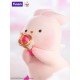 Statue de Momo Bunny de 22 cm, lapin rose avec sceptre doré