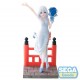 Estatua de Asahi Amagami de 18 cm en vestido azul con ramo de flores