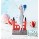 Estatua de Asahi Amagami de 18 cm en vestido azul con ramo de flores