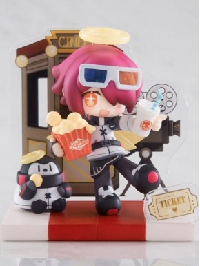 Figura de Exusiai 10 cm Arknights con palomitas y bebida