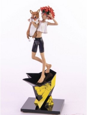 Estatua de Ed y Ein de Cowboy Bebop