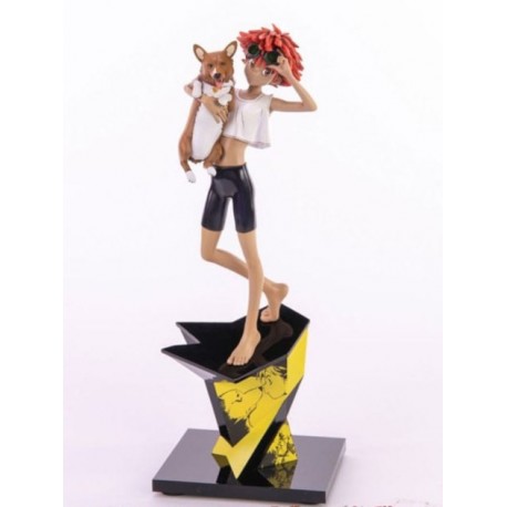 Estatua de Ed y Ein de Cowboy Bebop