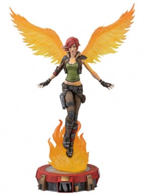 Estatua de Lilith the Firehawk con alas y base de llamas