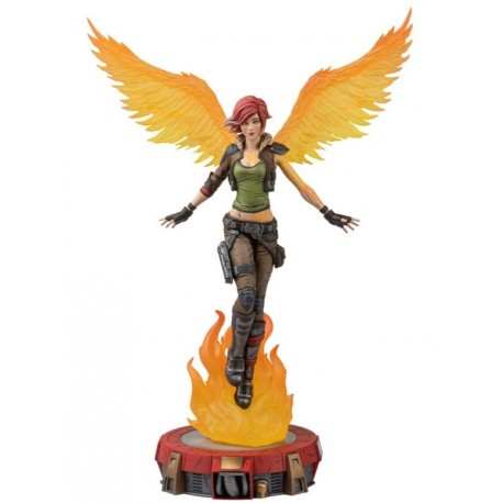 Estatua de Lilith the Firehawk con alas y base de llamas