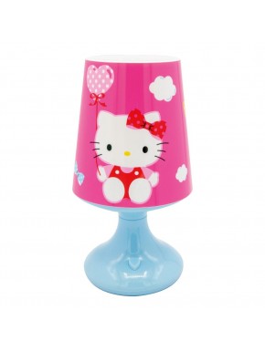 Lâmpada LED Hello Kitty rosa com base azul