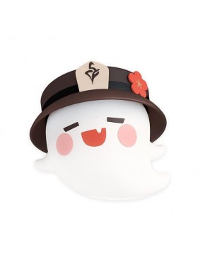 Lampe Hu Tao Spirit de Genshin Impact allumée sur une table