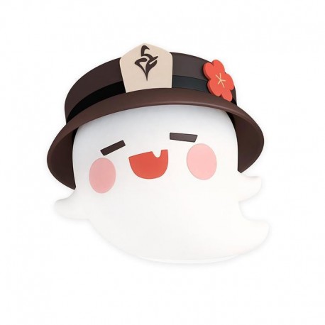 Lampe Hu Tao Spirit de Genshin Impact allumée sur une table