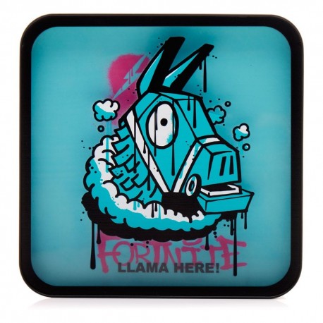 Lampe acrylique Fortnite avec design de lama en bleu et rose