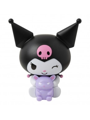 Lámpara Kuromi Sanrio negra y rosa con luz lila