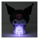Lámpara Kuromi Sanrio negra y rosa con luz lila