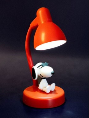 Lâmpada LED de 11 cm com figura do Snoopy, cor vermelha.