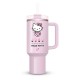Garrafa de água Hello Kitty rosa com design floral