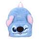 Mochila azul esponjosa de Lilo & Stitch con rostro de Stitch