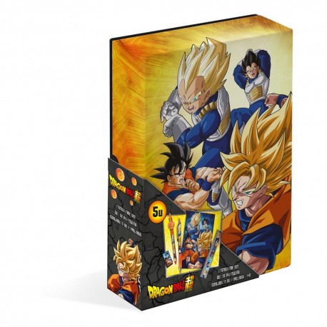 Set de papelería Dragon Ball con bolígrafo, lápiz, goma, regla y cuaderno