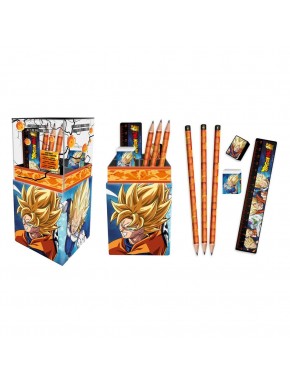 Conjunto de papelaria Dragon Ball com lápis e acessórios