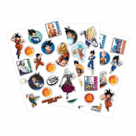 Feuilles d'autocollants Dragon Ball avec personnages emblématiques