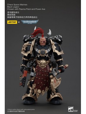 Figura Chaos Space Marines Black Legion con pistola de plasma y hacha de poder